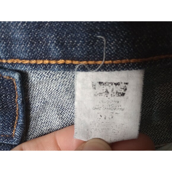 Levis 515  Bootcut Jeans Womens 100% Cotton Midrise Slim Taper Dark Wash 33x31.5 - Picture 6 of 14